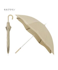 MOONBAT FURLA 晴雨兼用日傘 長傘 ジッパー刺繍 ／遮光 遮熱 UV