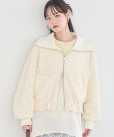 earth music&ecology 【WEB・一部店舗限定】レースリバーシブルブルゾン