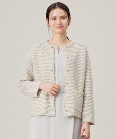 自由区 S ツイード調ニット ジャケット