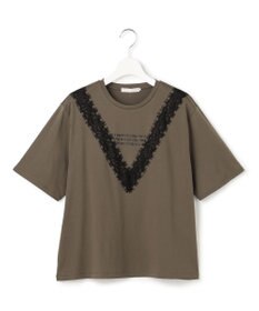 ICB L レースコンビ ロゴTシャツ