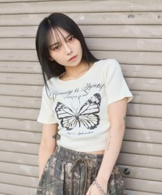 WEGO ヴィンテージウォッシュグラフィックリブT