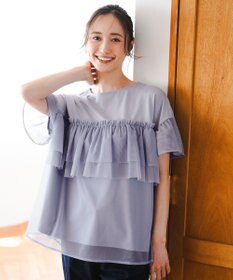 ANY SIS 【洗える】チュール重ね プルオーバー