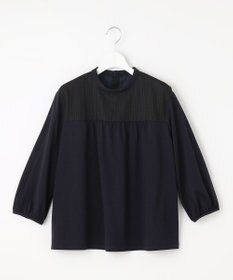 J.PRESS LADIES L 【洗える】プレーティングジャージー モックネックカットソー