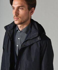 GOTAIRIKU 【ビジネスで着用可】メランジシャンブレー フーデッドブルゾン