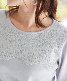 Tiaclasse L 【洗える】大人上品なスカラップレースコンビニット