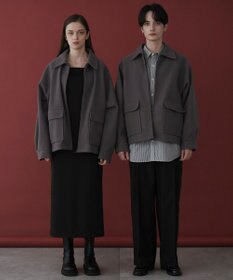 WEGO 【ユニセックス着用ITEM】メルトンショートZIPブルゾン