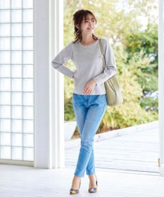 Tiaclasse L 【洗える】大人上品なスカラップレースコンビニット