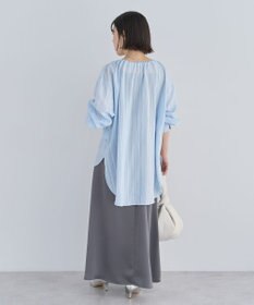 Green Parks ドロストネックシアーストライプチュニック