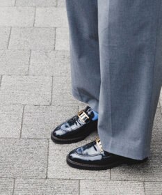 BONTRE 【LucaGrossi/ルカグロッシ】厚底幾何学ビットローファー/K072M TAL-UA