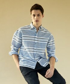 JOSEPH ABBOUD MOUNTAIN 【SPACE】OGビッグボーダー シャツ