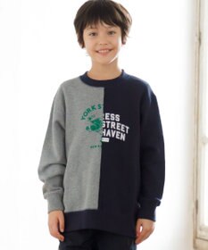 J.PRESS KIDS 【140-170cm】パッチワーク ブルプリント トレーナー