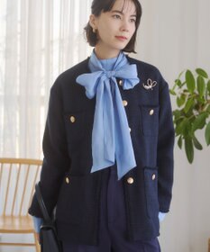 WEGO 【ANGIE VINTAGE/オケージョン対応 / セレモニー対応】ノーカラー ツイードジャケット