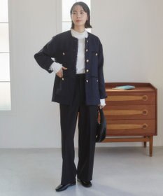 WEGO 【ANGIE VINTAGE/オケージョン対応 / セレモニー対応】ノーカラー ツイードジャケット