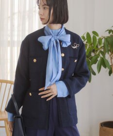 WEGO 【ANGIE VINTAGE/オケージョン対応 / セレモニー対応】ノーカラー ツイードジャケット