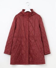 自由区 L 【洗える】ブライトキルト フード付きコート