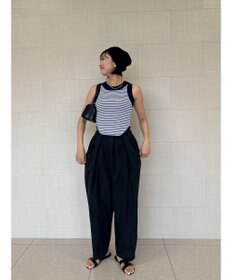 Green Parks デザインヘム配色ニットタンクトップ