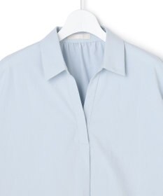 ICB 【先行予約】ヴィンテージスパンブロード シャツカラードルマンスリーブブラウス