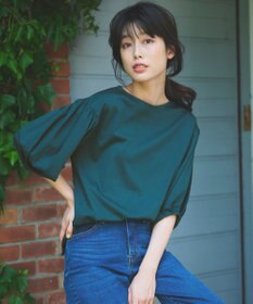 ANY シルケットスムースパフスリーブトップス