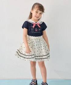 ANY KIDS ネコ×ドット スカート