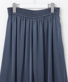 自由区 L 【カタログ掲載・セットアップ対応・ウエストゴム・洗える】セミブライトサテンギャザー パンツ