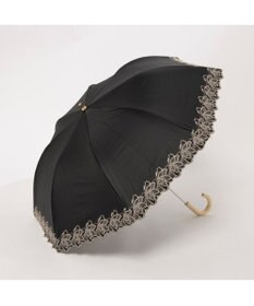 UNBILLION カシュネ cachenez / PUフラワーラメ刺繍トップレス2段折りたたみ傘