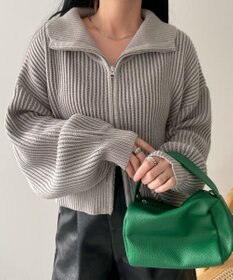 WEGO ダブルジップショートニットブルゾン