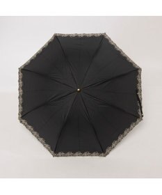 UNBILLION カシュネ cachenez / PUフラワーラメ刺繍トップレス2段折りたたみ傘