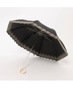 UNBILLION カシュネ cachenez / PUフラワーラメ刺繍トップレス2段折りたたみ傘