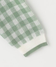 ANY KIDS ギンガム総柄ニット カーディガン