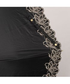 UNBILLION カシュネ cachenez / PUフラワーラメ刺繍トップレス2段折りたたみ傘