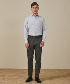 GOTAIRIKU 【シワになりにくい/ストレッチ/洗える】ウールライク シャツ_カッタウェイカラー