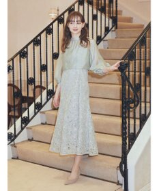 earth music&ecology ＳＥＴ２点　シアーブラウス＋レースキャミワンピース