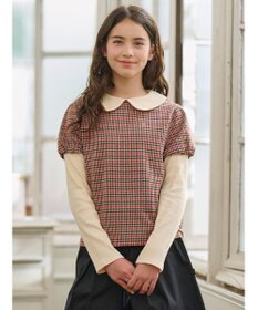 組曲 KIDS 【150-160㎝】チェックジャガード トレーナー