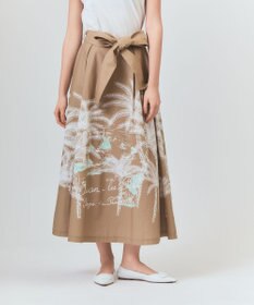 GRACE CONTINENTAL プラージュプリントタックスカート