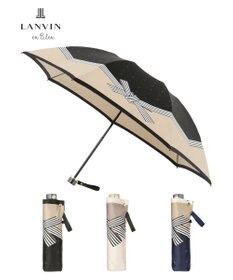 MOONBAT LANVIN en Bleu 折りたたみ傘 サテンプリントリボン