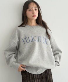 earth music&ecology 【洗濯機洗い可】スウェットライクロゴニットプルオーバー