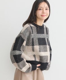 earth music&ecology チェックニットプルオーバー