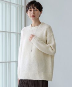 23区 【見上愛さん着用/STORY・VERY掲載】ブラッシュドエアーウール ファンシーニット ホワイト系