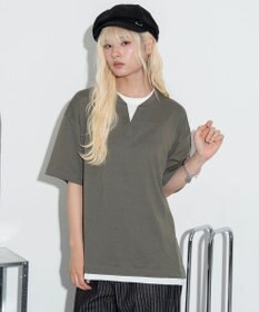 WEGO 【ユニセックス着用ITEM】キーネックフェイクレイヤードT（SS）