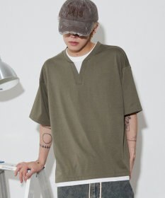 WEGO 【ユニセックス着用ITEM】キーネックフェイクレイヤードT（SS）