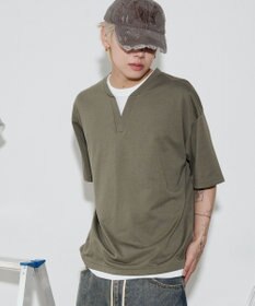WEGO 【ユニセックス着用ITEM】キーネックフェイクレイヤードT（SS）