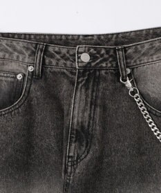 WEGO チェーン付きバルーンデニムパンツ