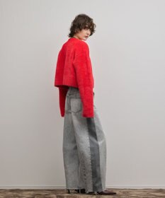 GRACE CONTINENTAL サイドラインデニムパンツ