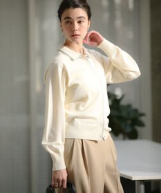 Green Parks ここちニット衿付き配色プルオーバー