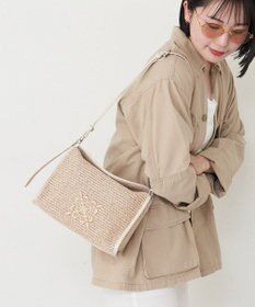 russet ナイロンラフィアショルダーバッグ(CE-1713)