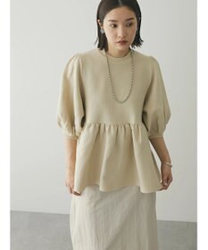 Green Parks armonia. ウエストギャザー袖ボリュームニット