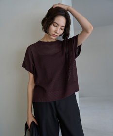 洗える】メッシュ ハーフスリーブ プルオーバー / UNFILO