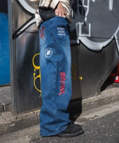 WEGO グラフィックデニムパンツ