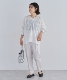 Green Parks ドロストネックシアーストライプチュニック