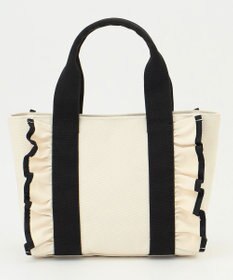 Feroux バイカラーパールフリル トート